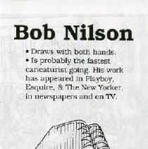 Bob Nilson: Caricatures for all Occasions. CREA: Cuzin Richard Entertainment Associates [mailer]